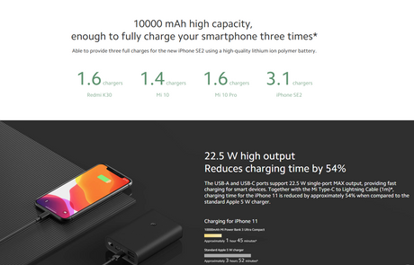 10000mAh Mi Power Bank 3 Ultra Compact