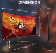 CRUA 27 inch Curved Gaming Monitor