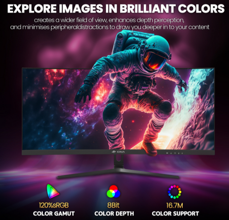 CRUA 30 inch Curved Gaming Monitor