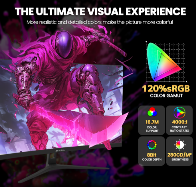 CRUA 27 inch Flat Monitor, 100HZ 2