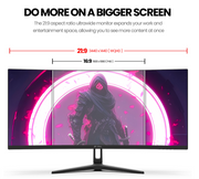 CRUA 34 Inch Curved Gaming Monitor