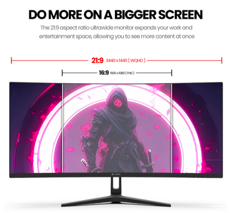 CRUA 34 Inch Curved Gaming Monitor